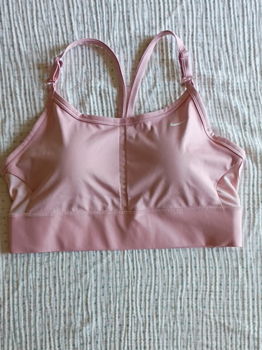 Nike Light Pink Adjustable-Strap Sports Bra